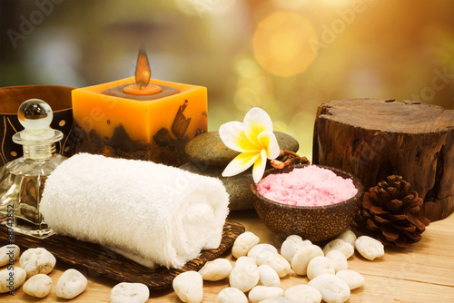 Spa elements with Beautiful natural background