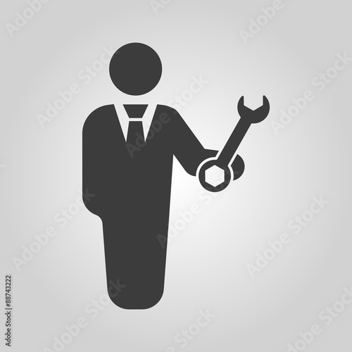 The support icon. Engineer and repair, technician, fixing symbol. Flat