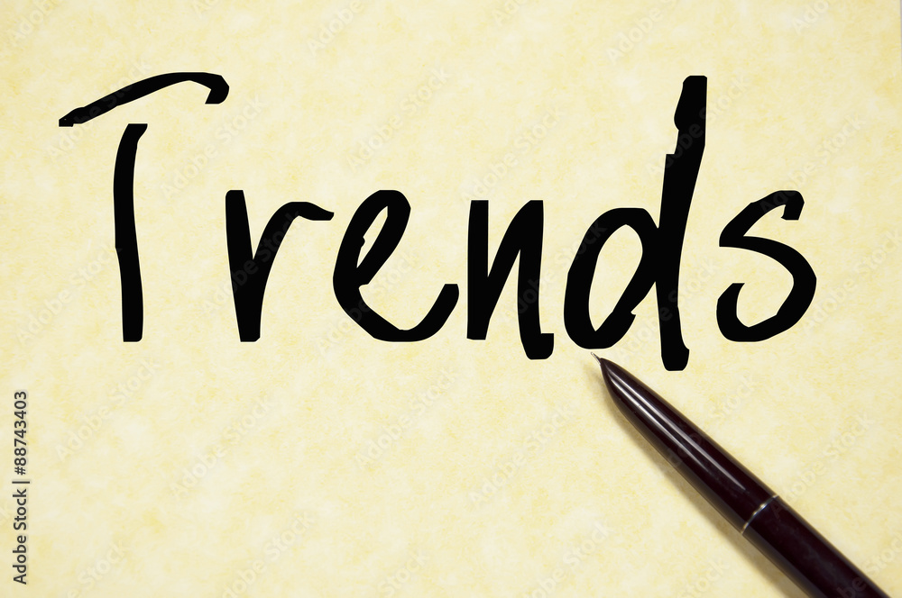 trends word write on paper