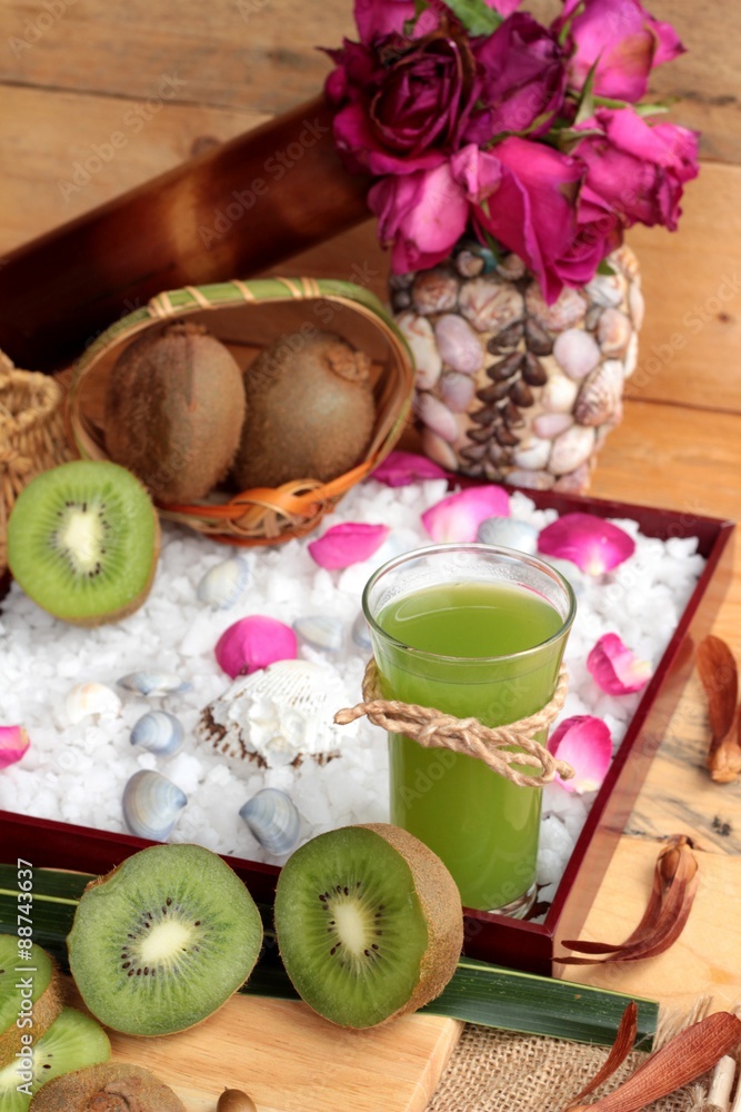 Kiwi fruit juicy green and kiwi juice delicious. Kiwi fruit juicy green and kiwi juice delicious.