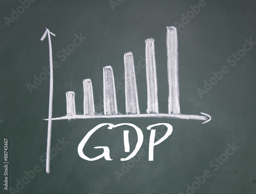 GDP chart on blackboard photo