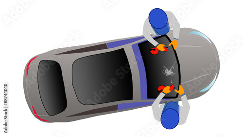 Bild auf Leinwand ccs9 CarCleaningService - Windscreen Replacement - Vacuum Lifter Duo siphon - ge