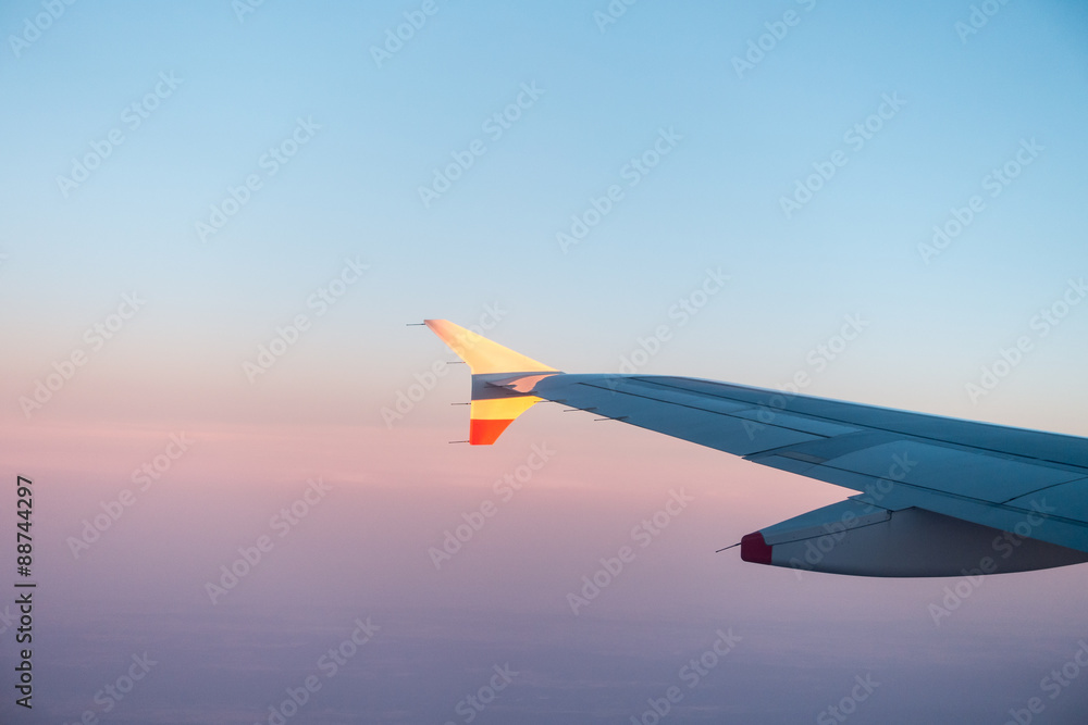 Fototapeta premium Airplane Wing Mid-Flight