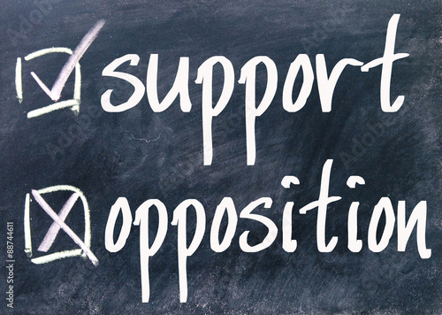 Canvas-taulu support and opposition choice on blackboard