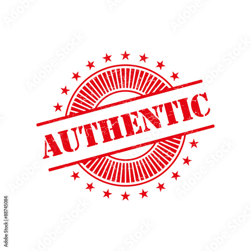 Authentic grunge retro red isolated stamp
