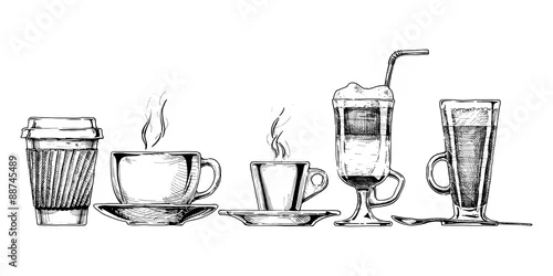 Obraz zestaw do kawy