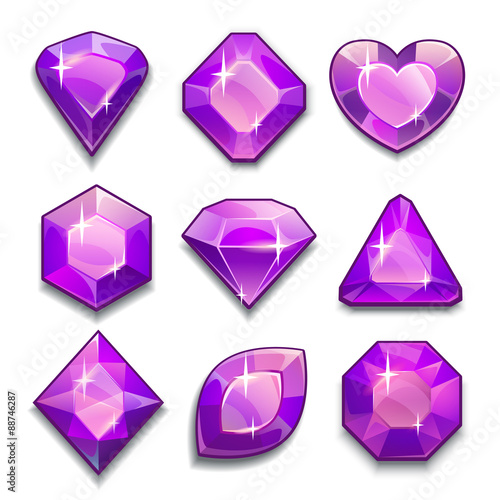 Set of violet crystals