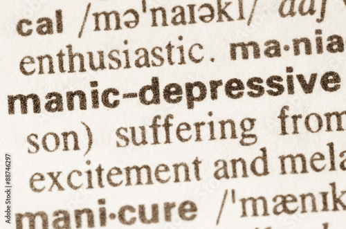 Dictionary definition of word manic-depressive
