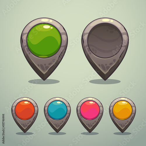 Set of stone Map Pointers