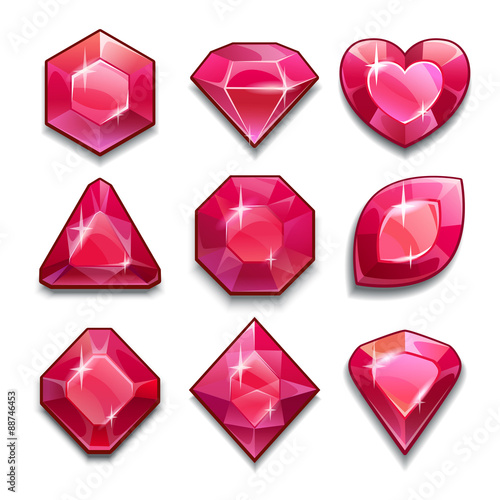 Set of red crystals