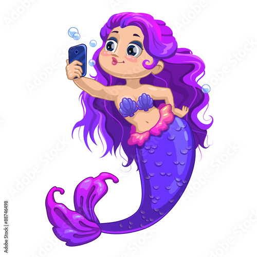 Little cartoon mermaid