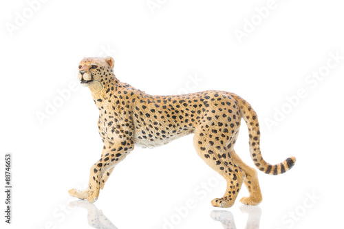 Fototapeta Naklejka Na Ścianę i Meble -  toy cheetah on white