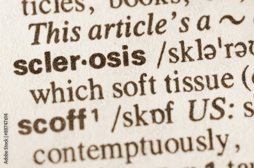 Dictionary definition of word sclerosis