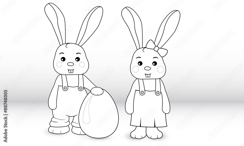 Obraz premium кролики и яйцо