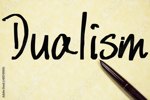 Canvas Print dualism word write on paper