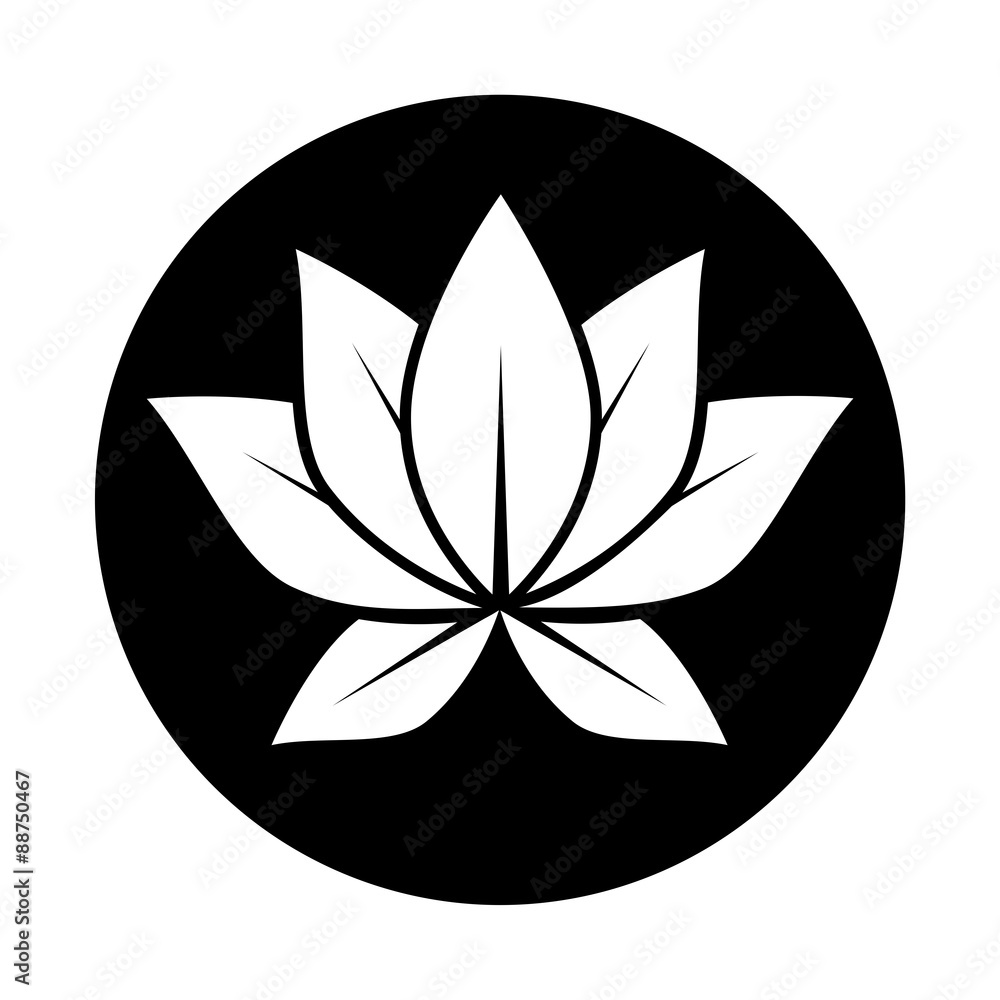 Lotus flower black circle Lotus flower black circle