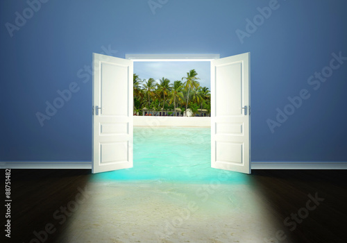 Door open to the beach