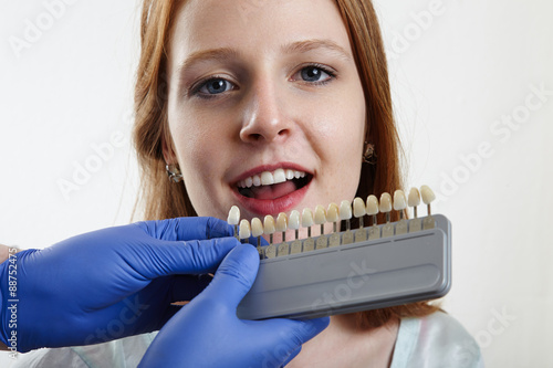 Testing whiteness of teeth of a patient