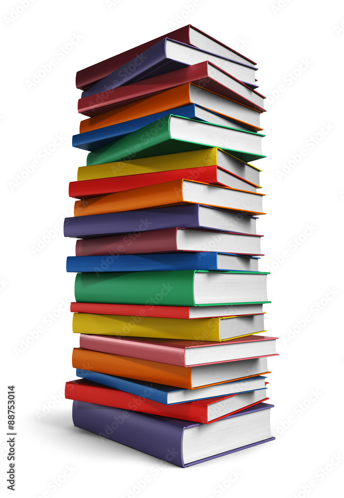 Tall stack of Books isolated on white background Tall stack of Books isolated on white background