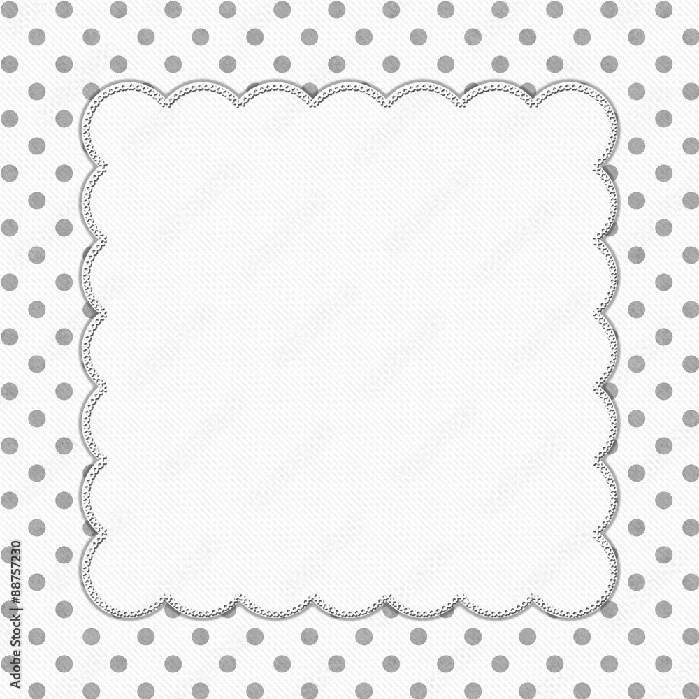 Gray and White Polka Dot Frame Background Gray and White Polka Dot Frame Background