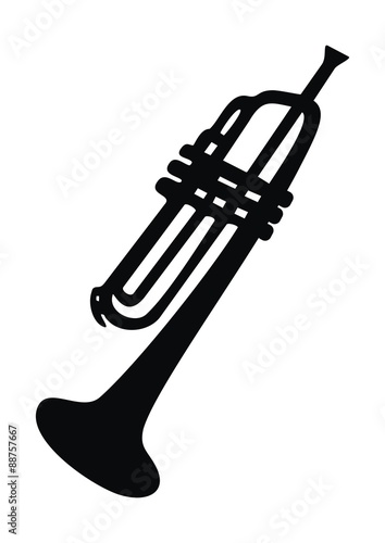 trumpet, black silhouette