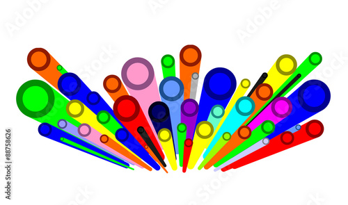 Принти на полотні Creative color figure made with many circles