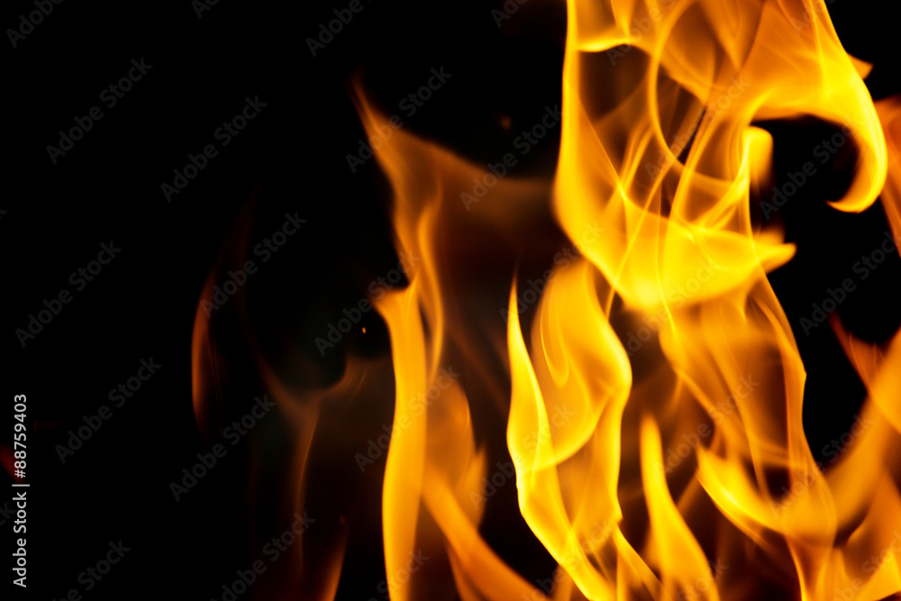 fire flames on a black background fire flames on a black background
