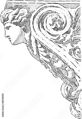 old architectural bracket