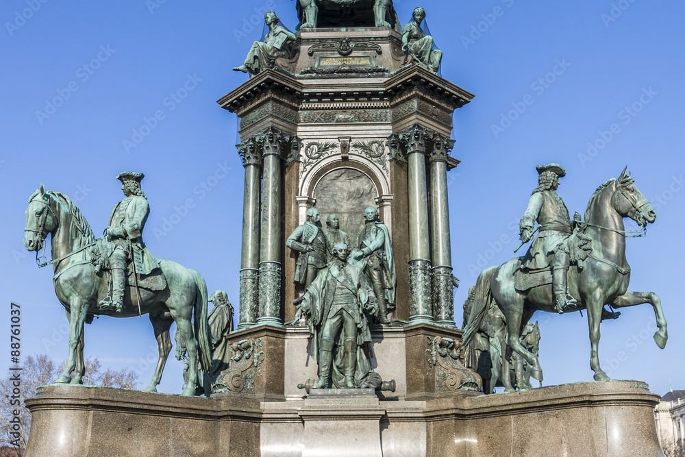 Fragment of Maria Theresia monument (1888) in Vienna, Austria.