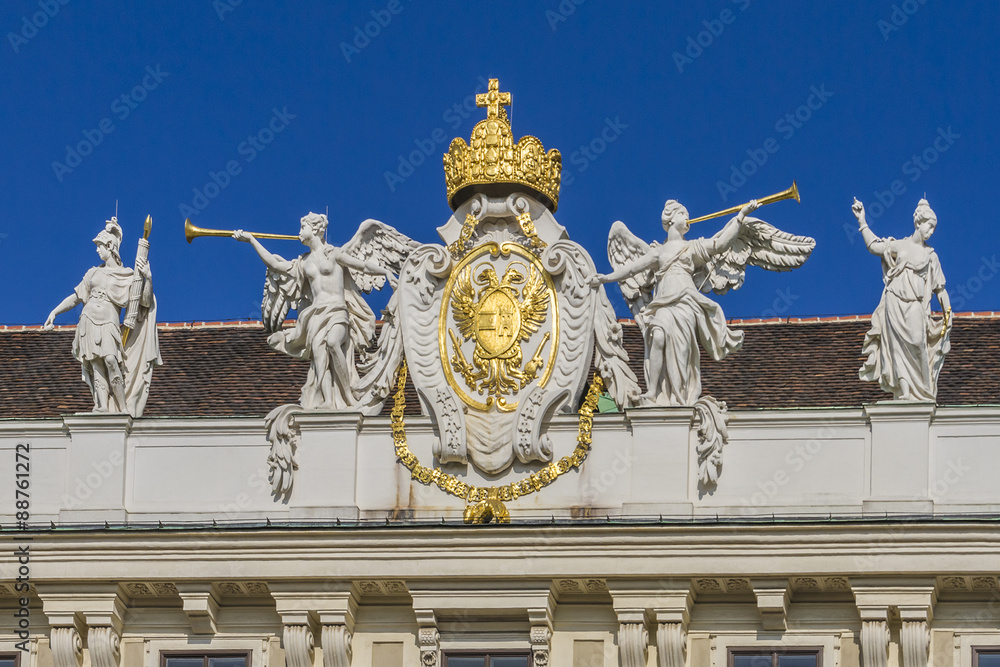 Decorations on Hofburg palace, Vienna; Austria.