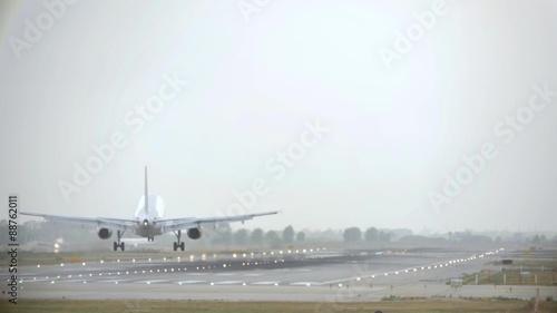 Aircraft landing at the airport