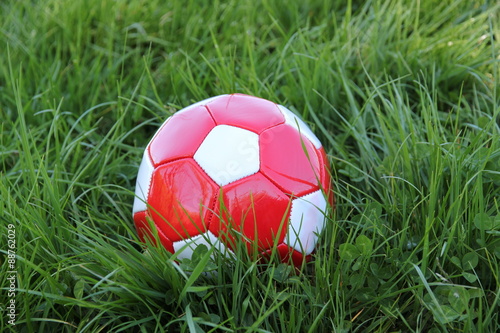 Red and white football