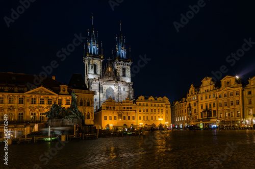 Prag city square at night  Czech republic