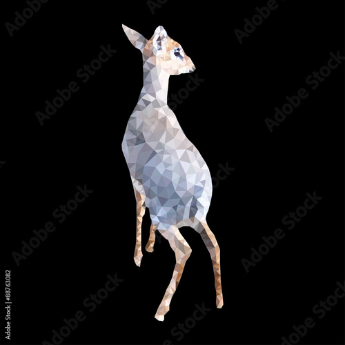 polygon illustration of dik dik antelope