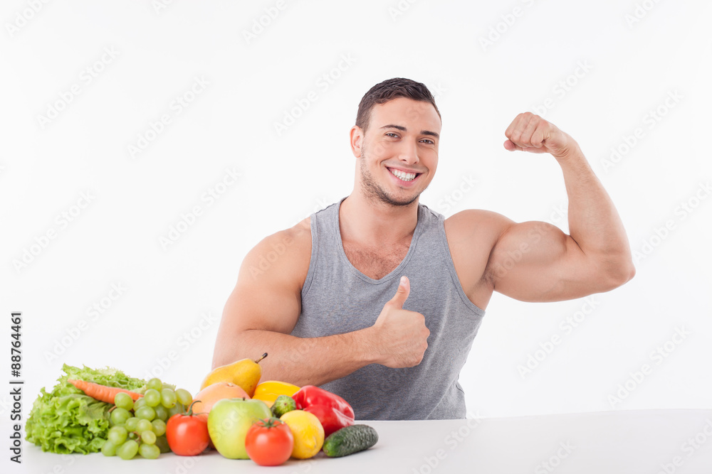 Handsome young man is proud of his healthy body Handsome young man is proud of his healthy body