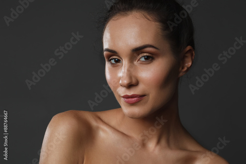 beautiful young woman with healthy face and clean skin 
