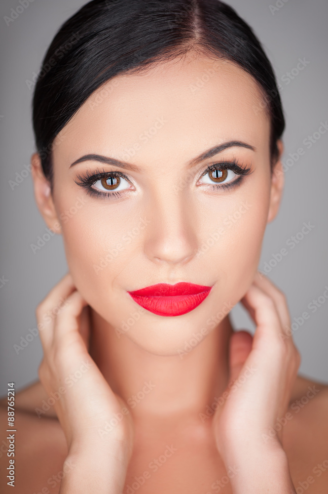 Beautiful young girl is flirting with someone Beautiful young girl is flirting with someone