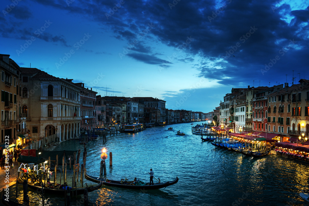 Fototapeta premium Grand Canal in sunset time, Venice, Italy