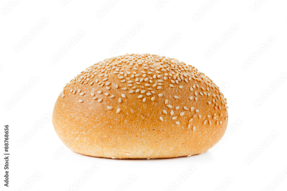 bun with sesame seeds isolated on a white background bun with sesame seeds isolated on a white background