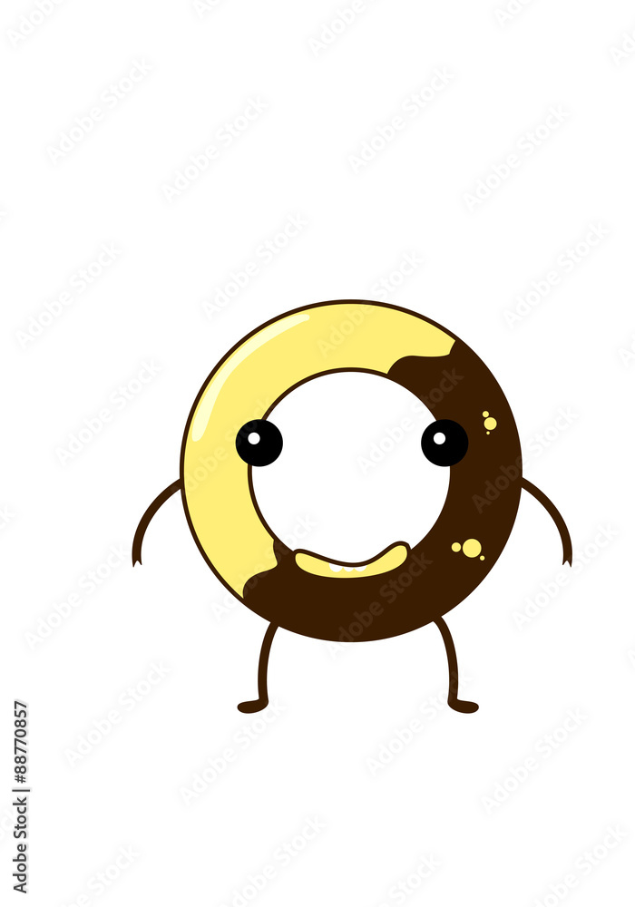 Smiling donut cartoon character Smiling donut cartoon character
