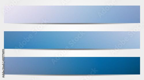 Collection of 3 full banners in blue colors made of small low po