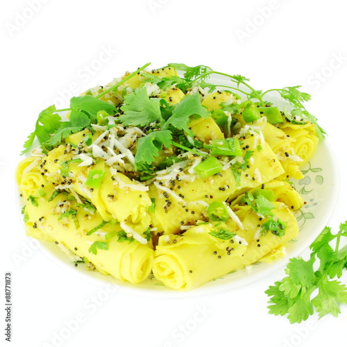 Khandvi Gram Flour Snack traditional Indian food photo