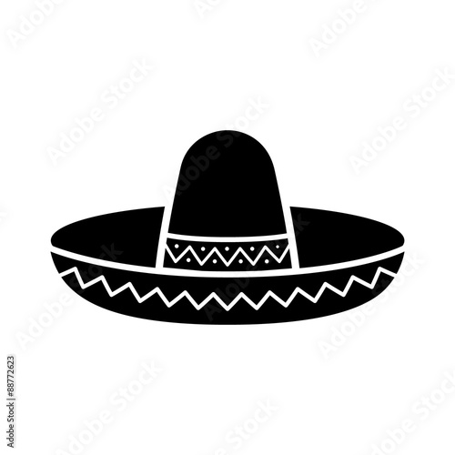Sombrero / Mexican hat flat icon for apps and websites 