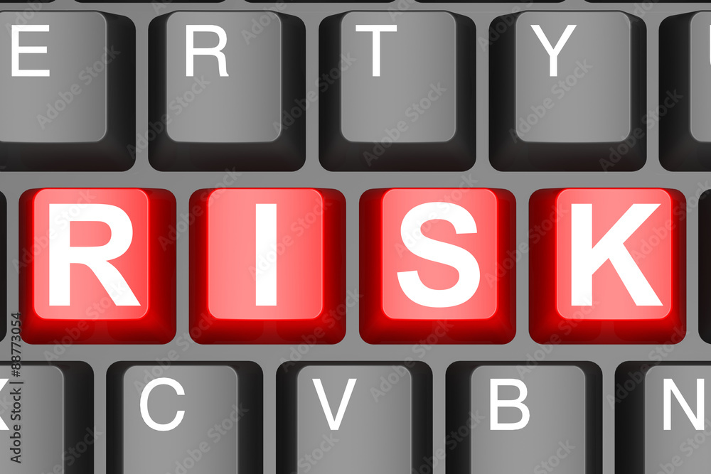 Risk button on modern computer keyboard Risk button on modern computer keyboard