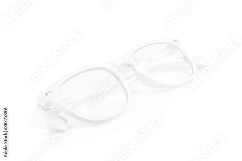 white glasses isolated on white