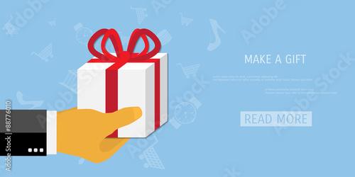 Vector online shopping gifts concept