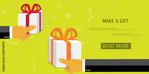 Vector online shopping gifts concept