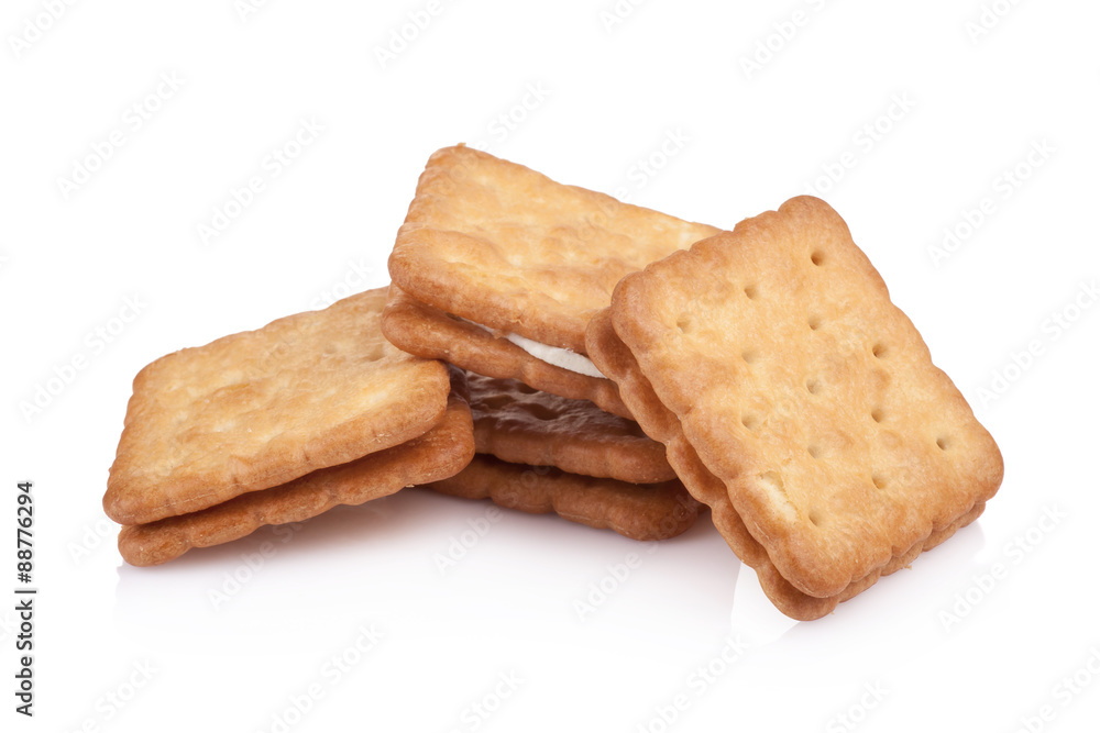 Cracker isolated on over white background Cracker isolated on over white background