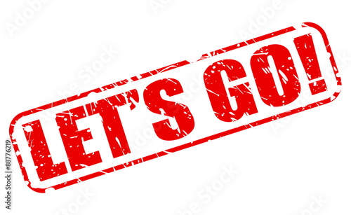 Let's go red stamp text