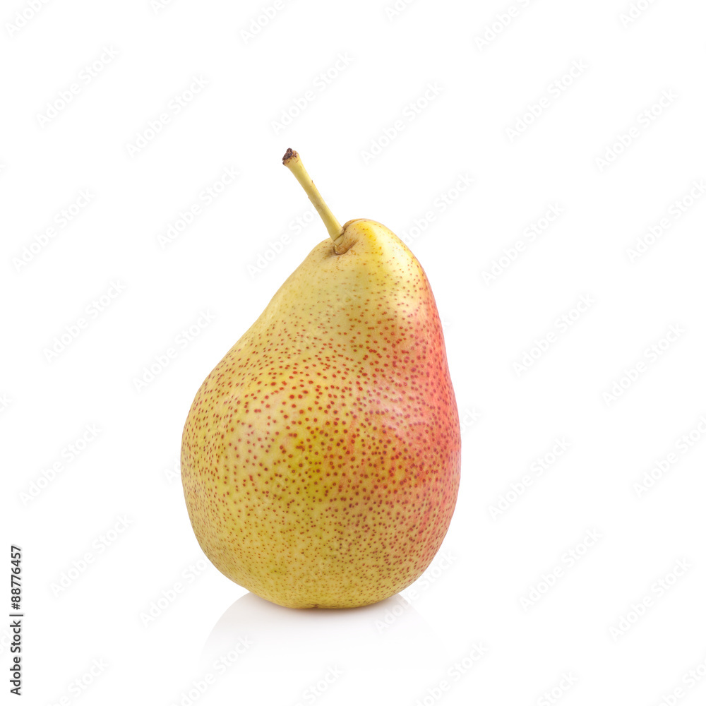 Ripe red pear fruit isolated on white background Ripe red pear fruit isolated on white background